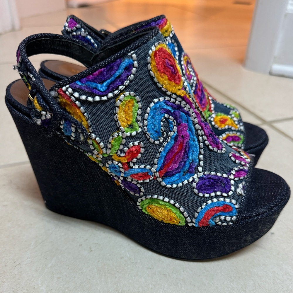 Stuart Weitzman colorful wedges